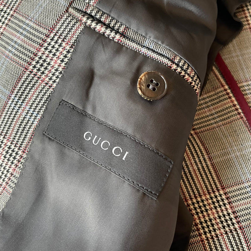 GUCCI wool grey check jacket