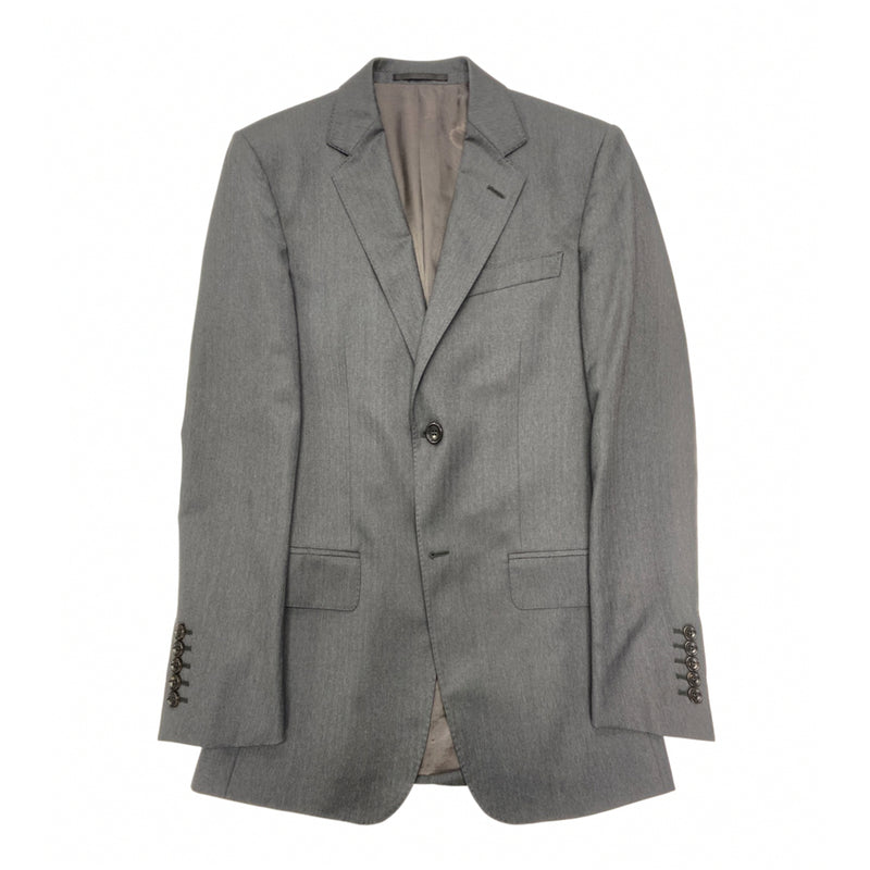second-hand GUCCI grey striped woolen set of jacket and trousers | Size IT48