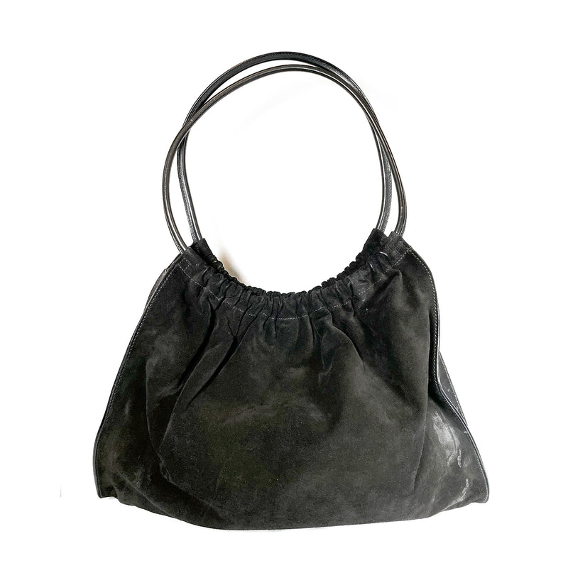 Gucci black suede and leather handbag