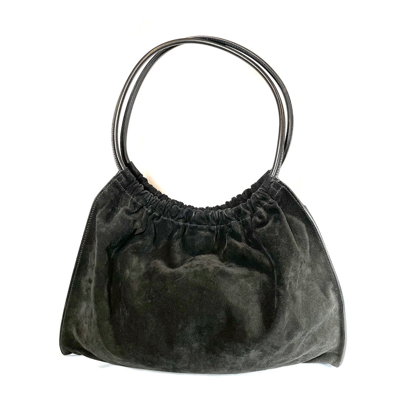 Gucci black suede and leather handbag
