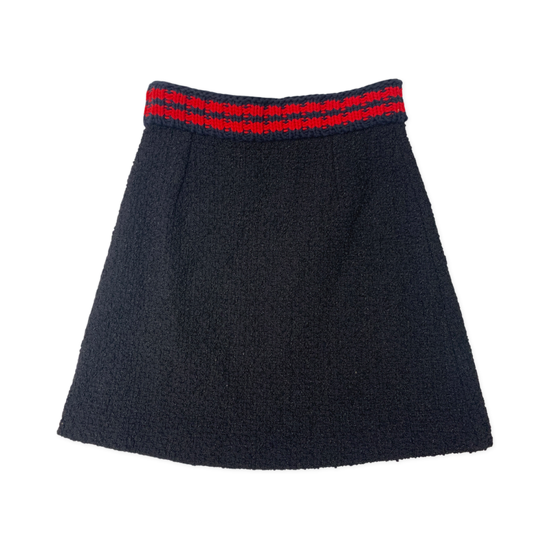Gucci black mini tweed skirt