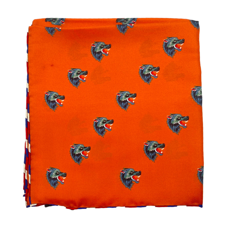 pre-loved GUCCI orange silk pocket square
