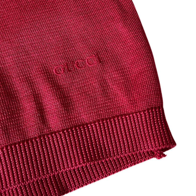 Gucci red v-neck silk top
