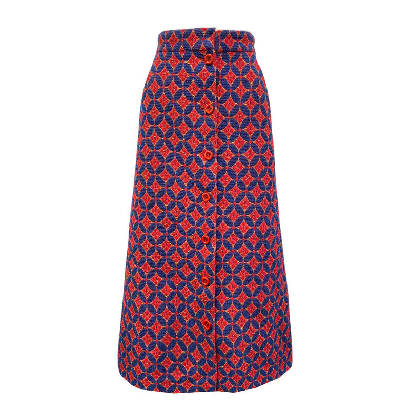 pre-loved GUCCI multicolour mosaic print skirt | Size UK4