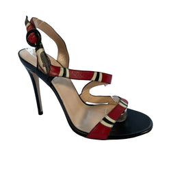Gucci black heels with red snake