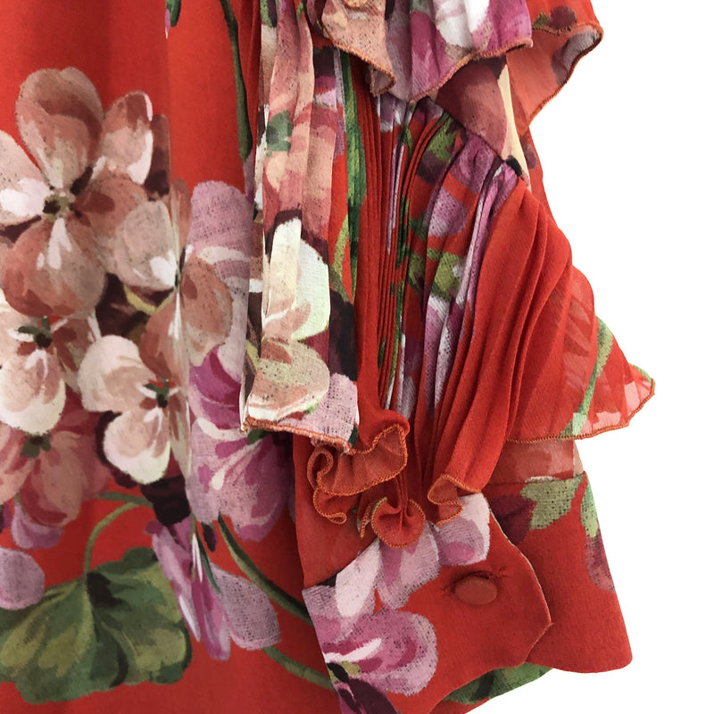 GUCCI runway A-line red floral print dress