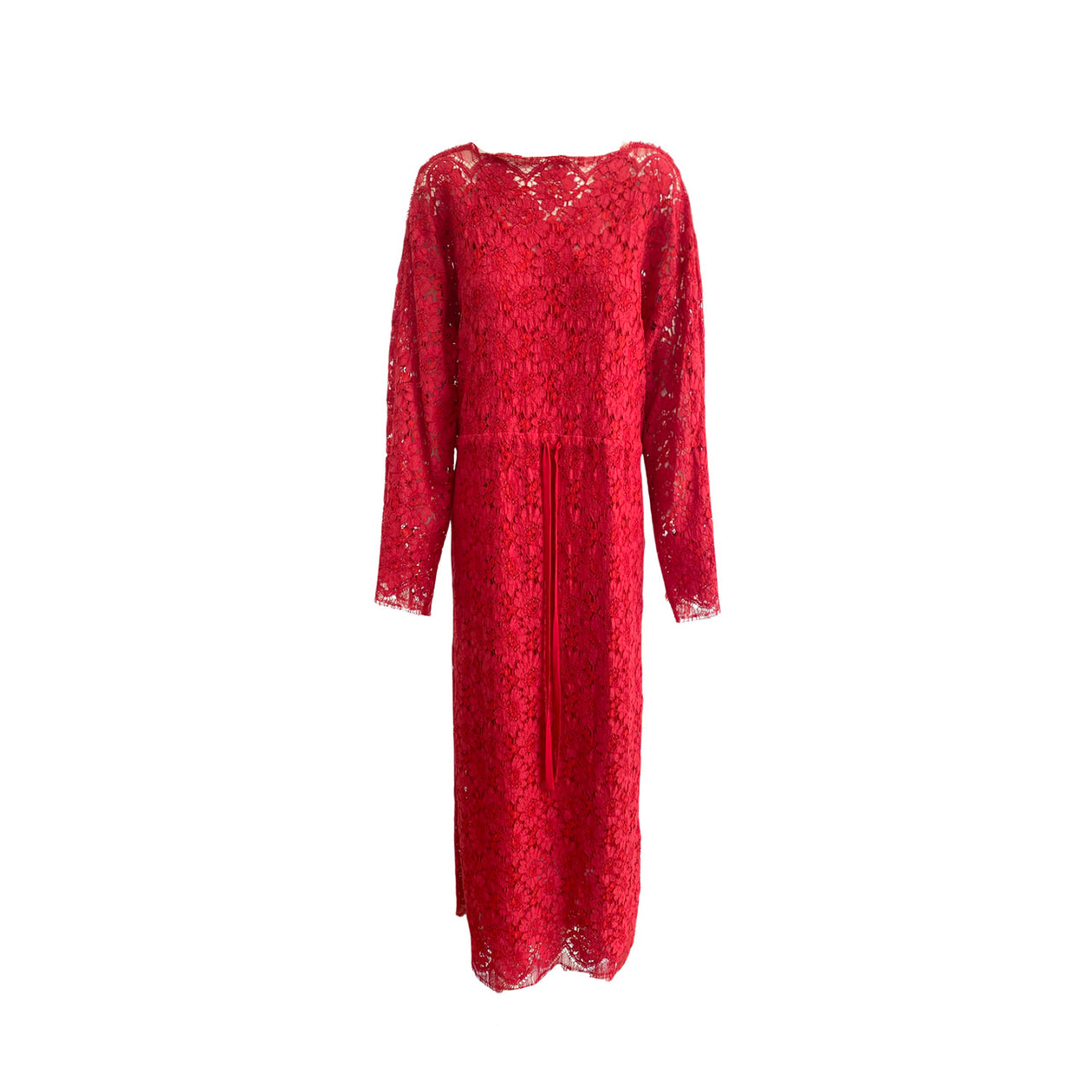 fitted lace wedding dress Gucci // Red & Multicolour GG Lace Dress – VSP Consignment