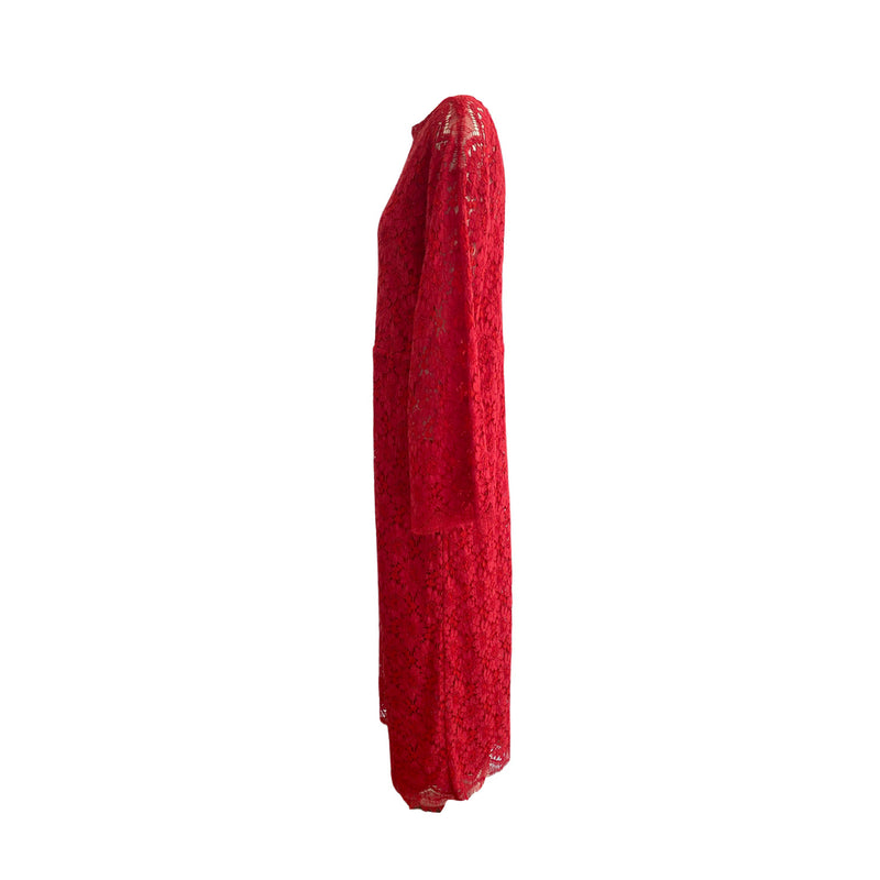 Gucci red lace maxi dress