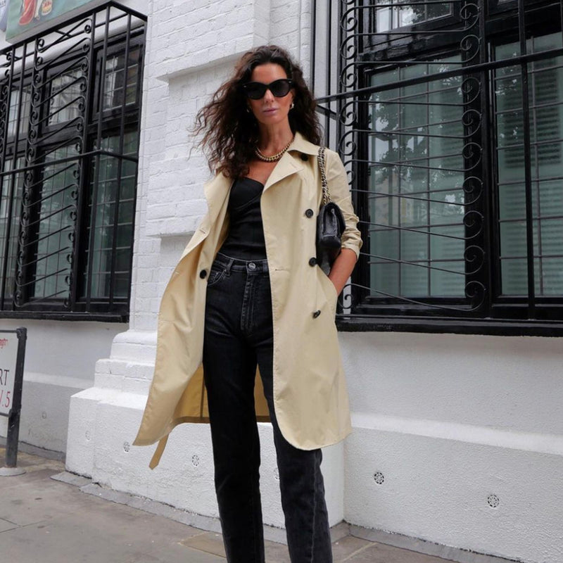 Hedvig blogger wearing by Malene Birger Adenia beige trench coat second hand clothing from London