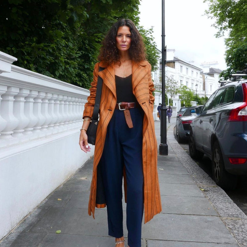 Hedvig blogger by Malene Birger orange coat second hand clothing