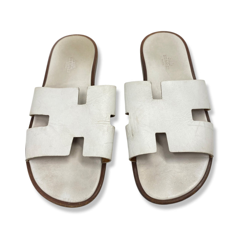 second-hand HERMÈS white leather Izmir sandals | Size 42