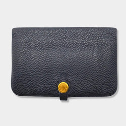 HERMÈS dogon duo black wallet
