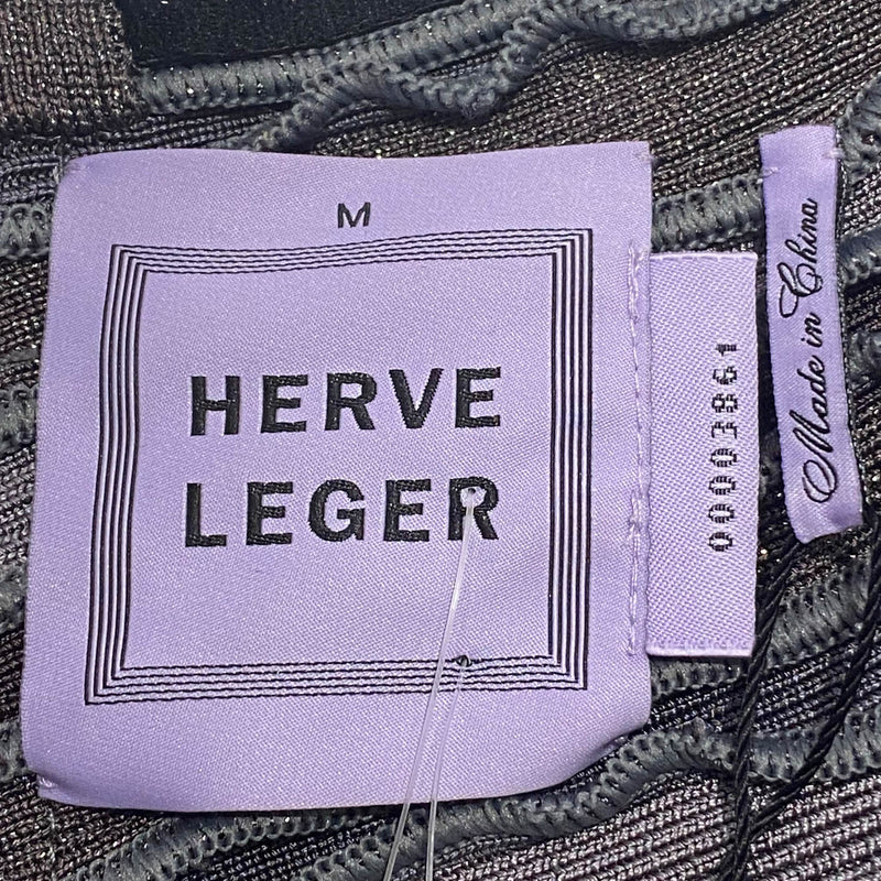 Herve Leger pattern grey glitter mini dress | Size M