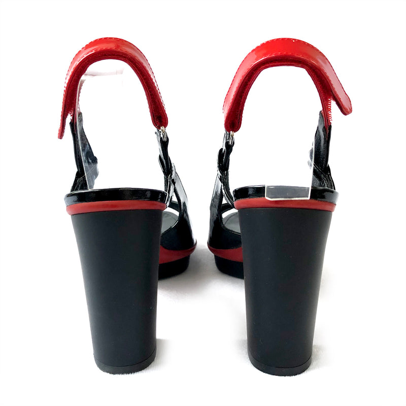 HOGAN black patent leather sandal heels