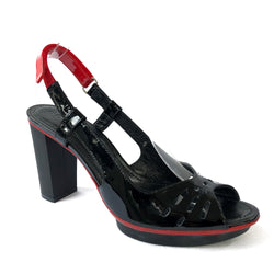 HOGAN black patent leather sandal heels loop generation
