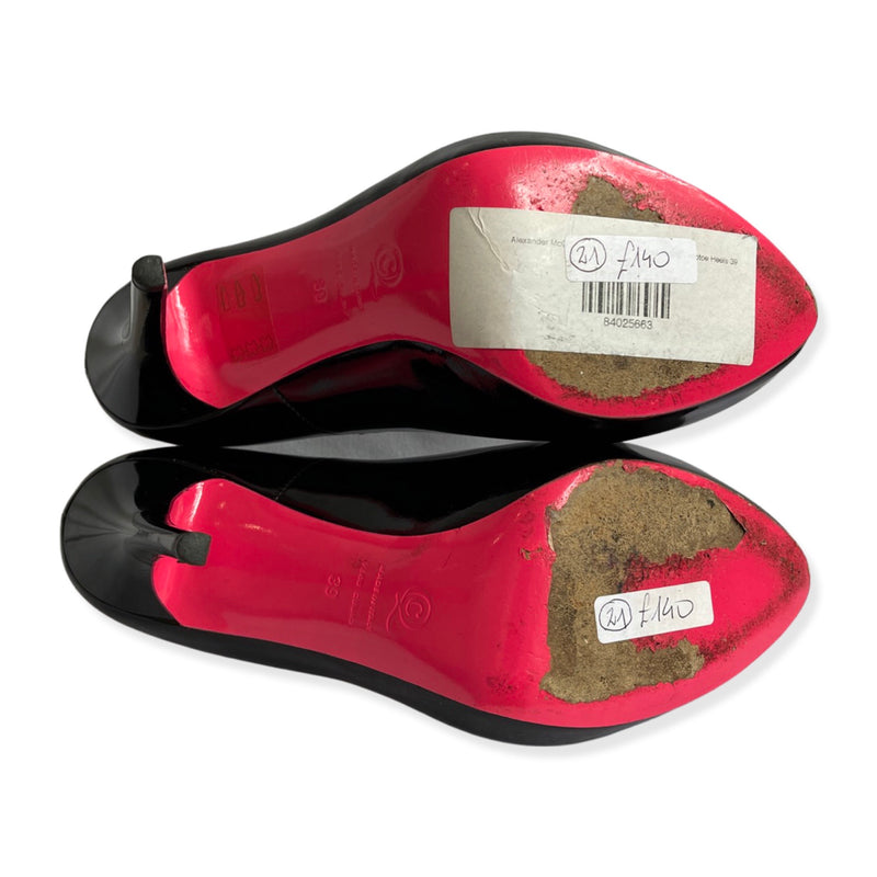 Alexander McQueen heart shaped open toe heels