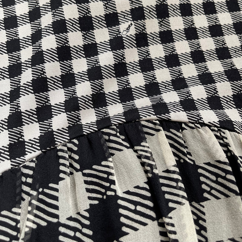 Diane Von Furstenberg black and white check print maxi dress