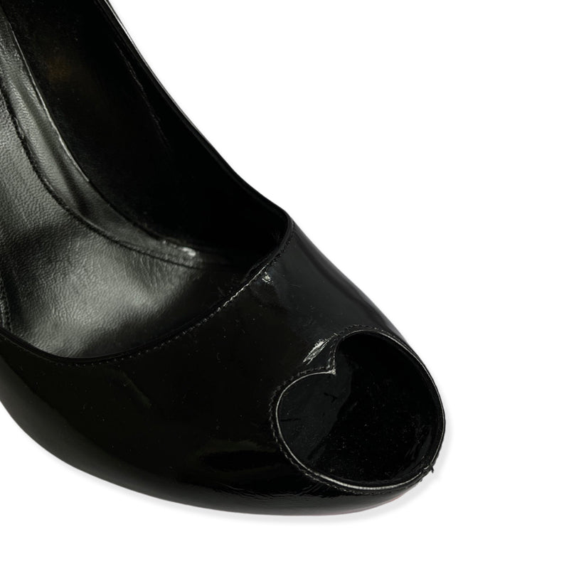 Alexander McQueen heart shaped open toe heels