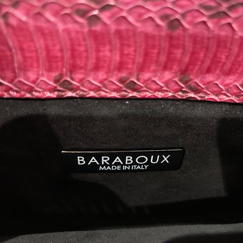 Baraboux pink python handbag