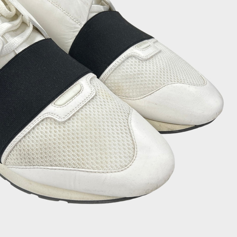 Balenciaga men's white leather trainers