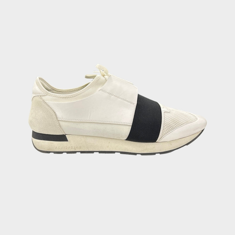Balenciaga men's white leather trainers