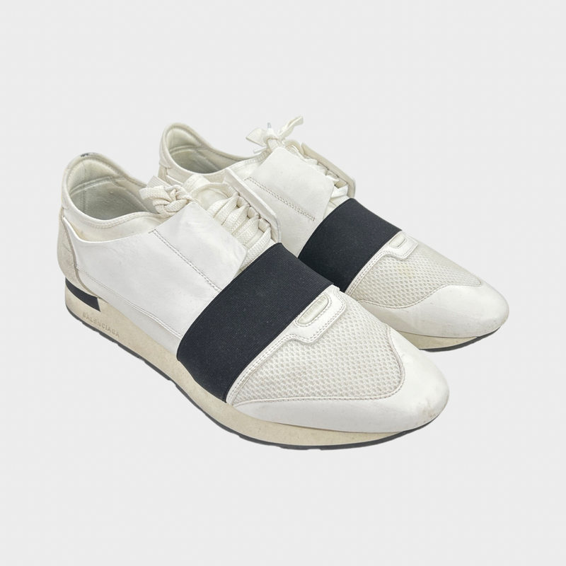 Balenciaga men's white leather trainers
