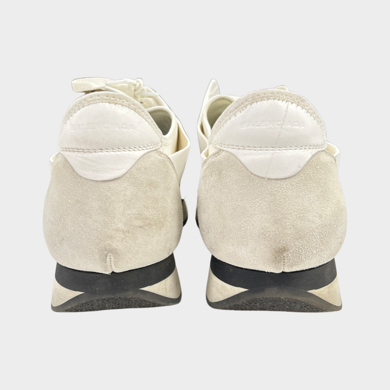 Balenciaga men's white leather trainers