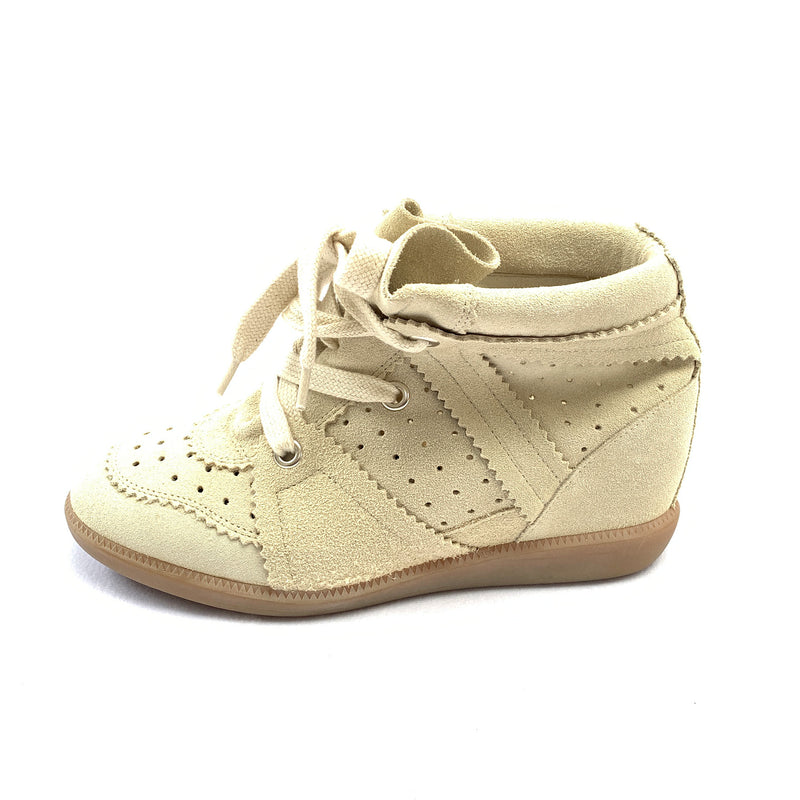 ISABEL MARANT Bobby White beige suede trainers