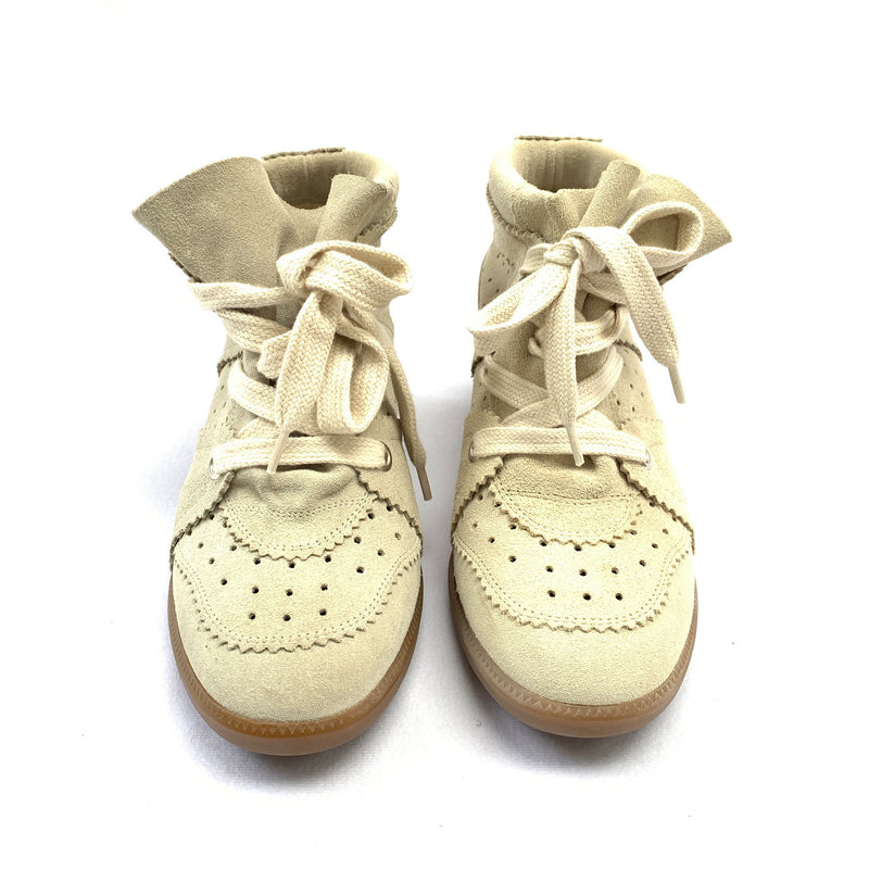 ISABEL MARANT Bobby White beige suede trainers