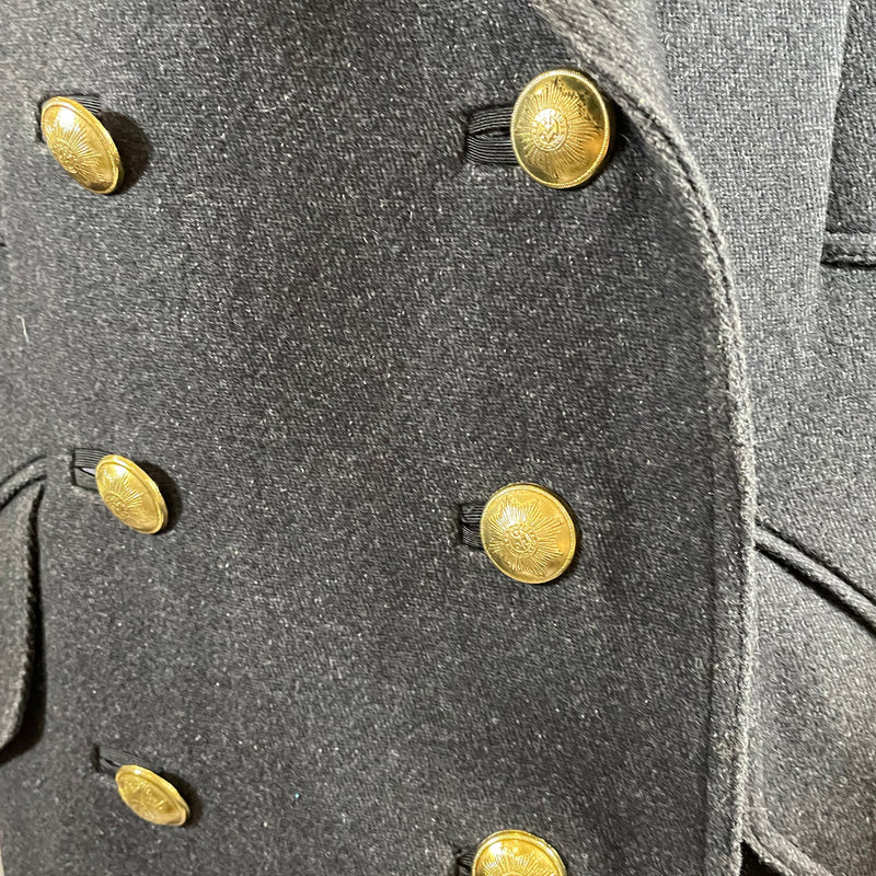 Isabel Marant dark grey wool double-breasted coat with gold buttons