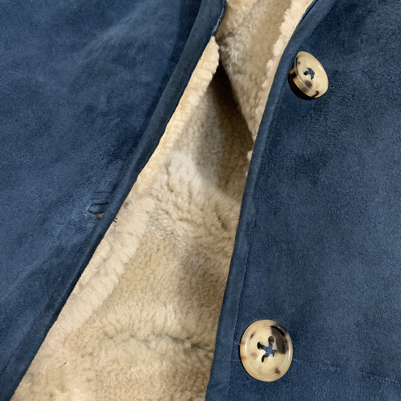 ISABEL MARANT ÉTOILE marine blue lamb shearling coat | size FR38