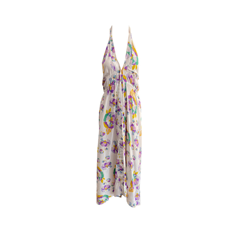 pre-loved Isabel Marant flower print silk maxi dress | Size FR36