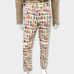 pre-loved ISSEY MIYAKE multicolour denim trousers | Size 3