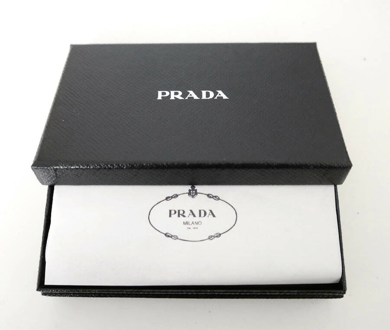 Prada women's black saffiano leather iPhone X case with lightening print