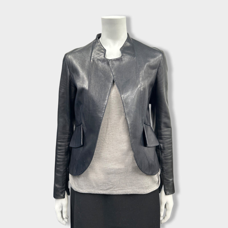 pre-loved JIL SANDER black leather jacket | Size FR38