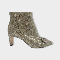 pre-owned JIMMY CHOO glitter sequined heels | Size EU39 UK6