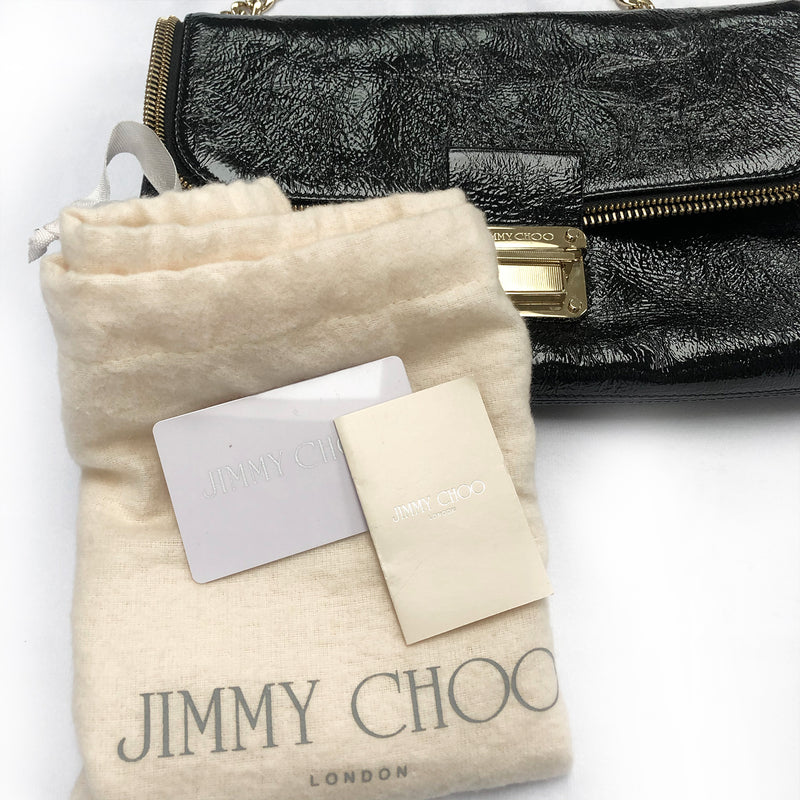 JIMMY CHOO black leather handbag