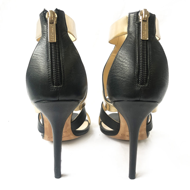 JIMMY CHOO black and gold heels