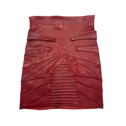 pre-owned JITROIS red leather mini skirt | Size XS