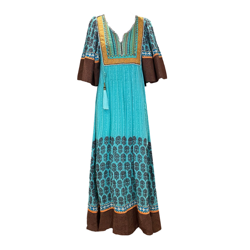KAVITA BHARTIA aquamarine patterned long dress