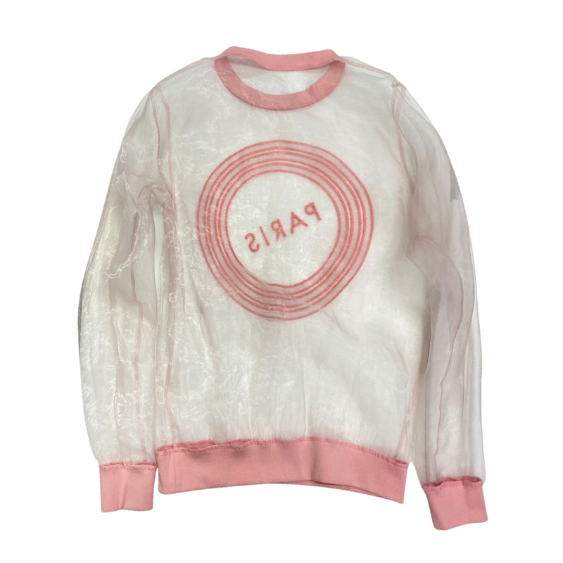 second-hand KENZO pink sheer organza sweatshirt | Size M
