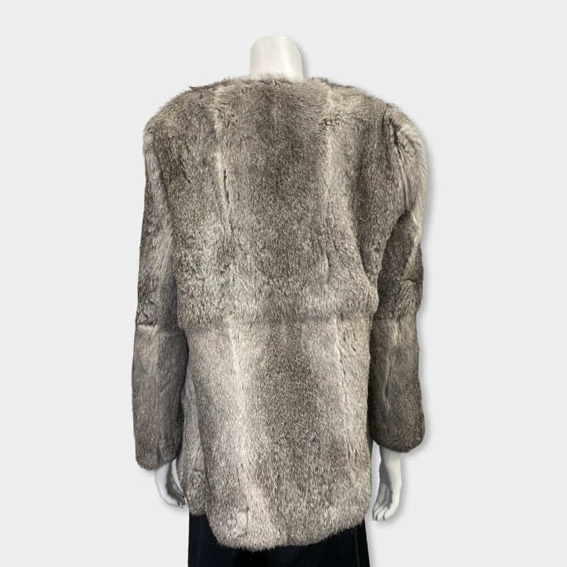 MAJE grey fur coat