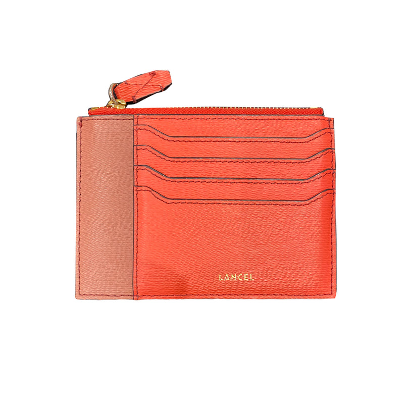 second-hand Lancel leather multicolour card wallet