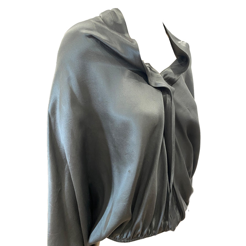 sale vintage LANVIN grey silk blouse