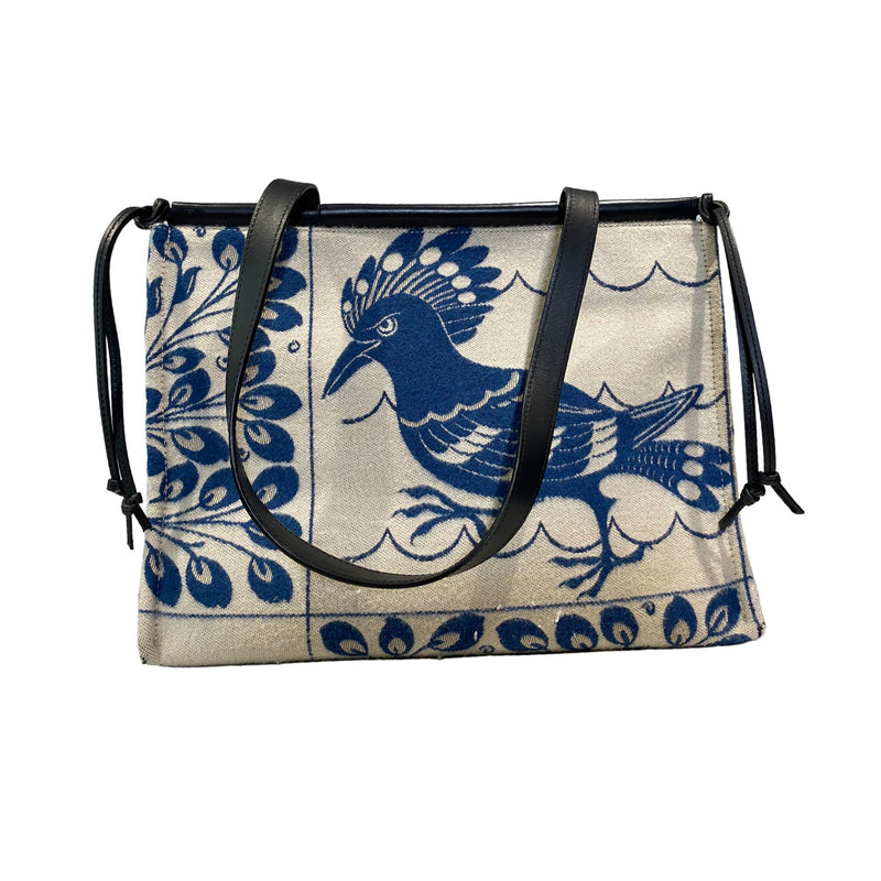 pre-loved  Loewe Blue Multi Cushion Dodo-Jacquard Tote Bag