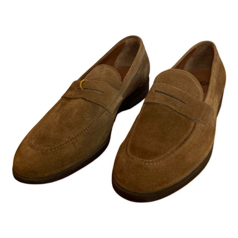 pre-loved Loro Piana camel suede loafers