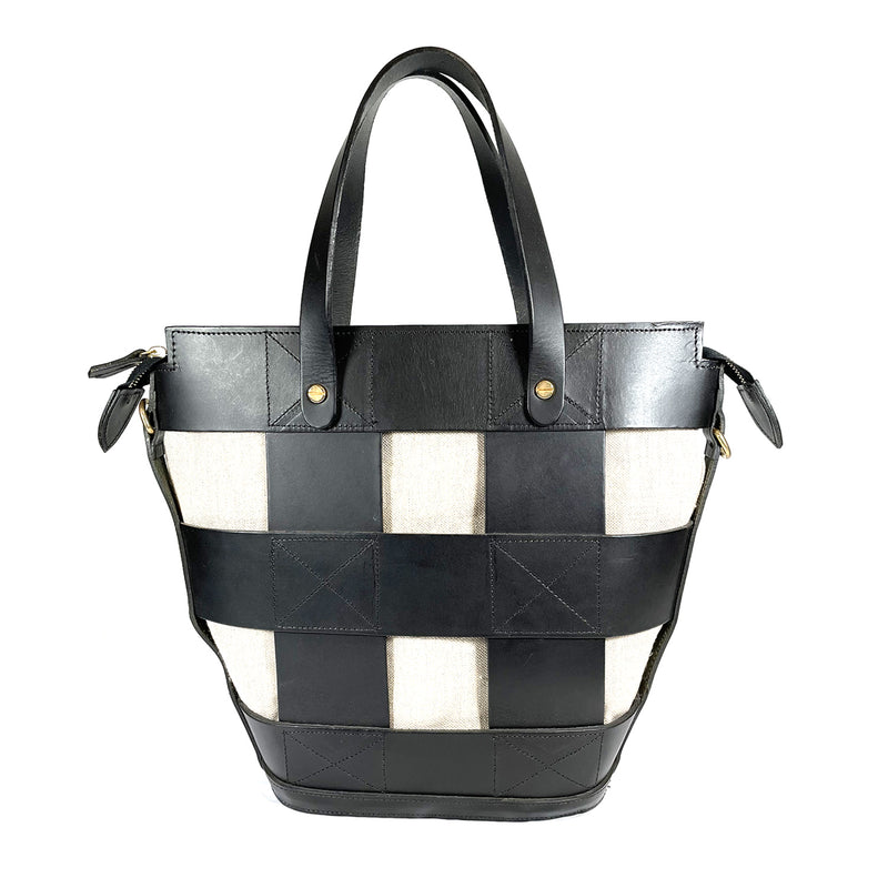 second hand Lost Property of London leather basket handbag 