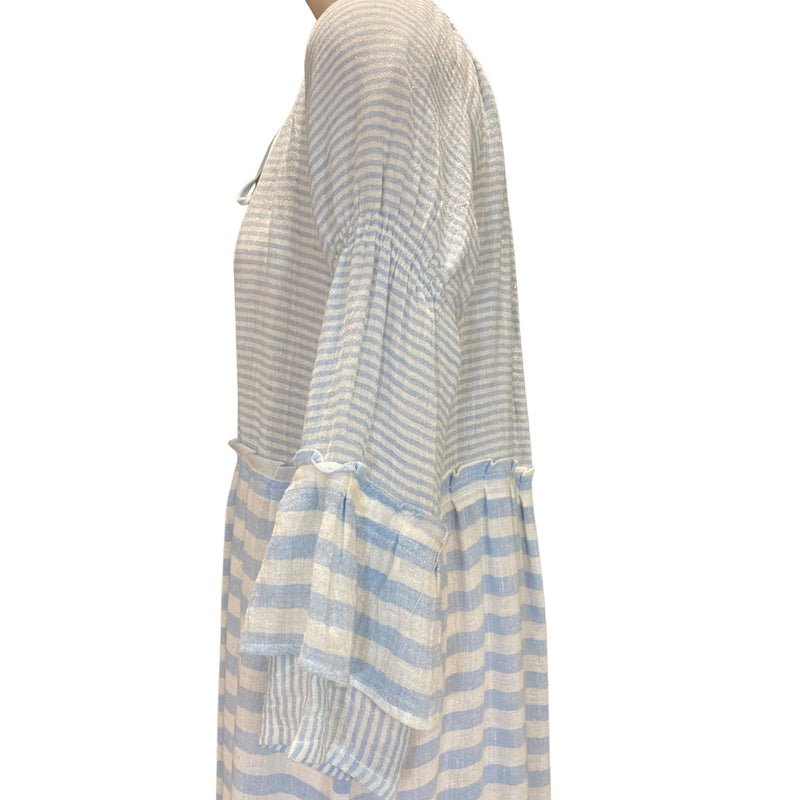 Louisa blue striped cotton dress