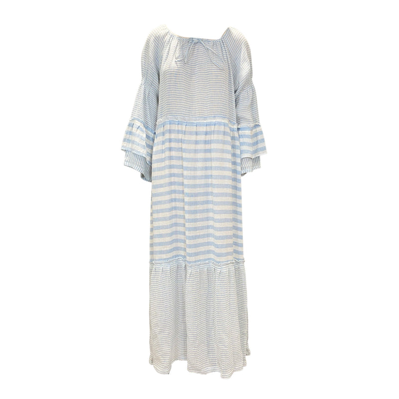 pre-owned Louisa blue striped cotton dress | Size IT40