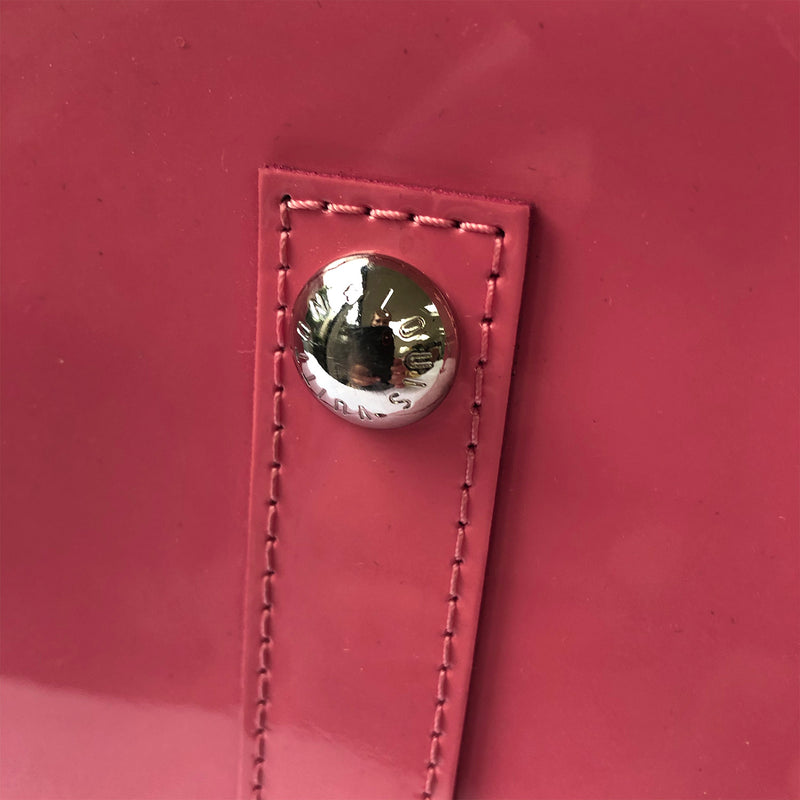 Louis Vuitton pink patent leather Alma monogram bag